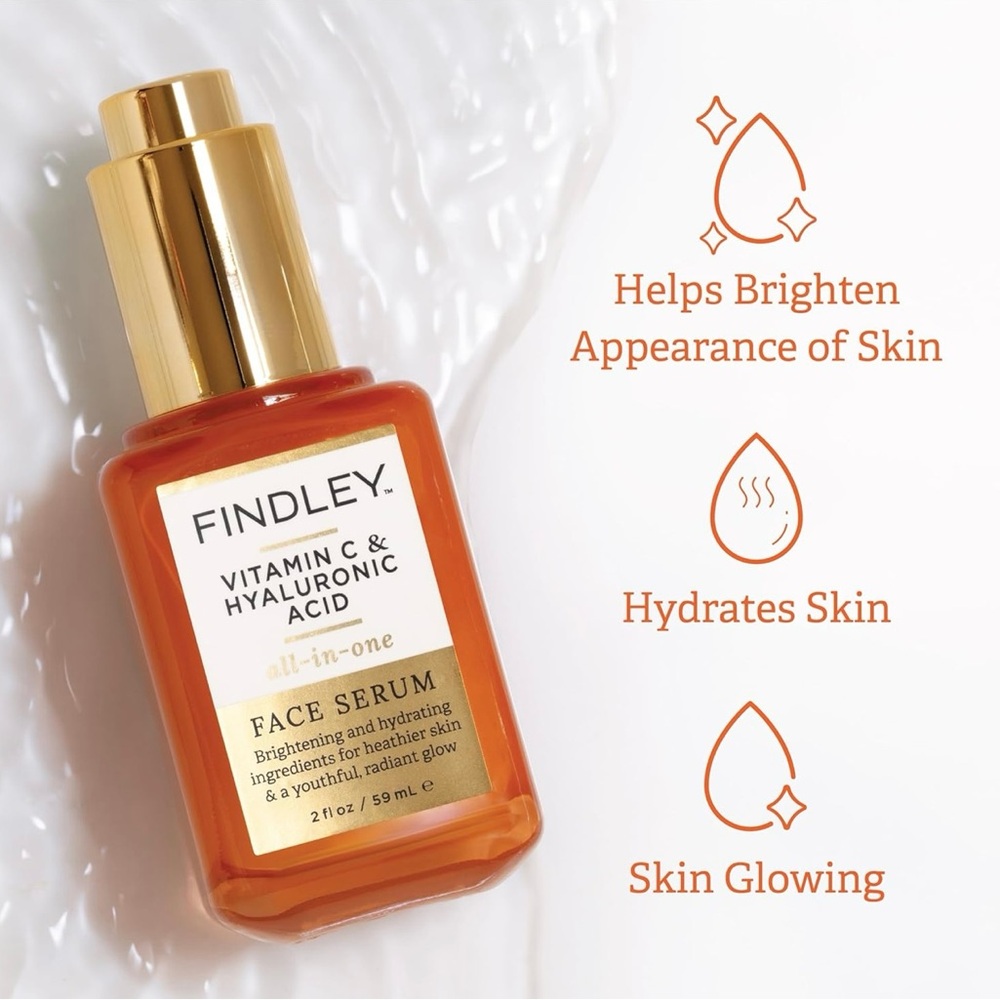 Findley Vitamin C & Hyaluronic Acid Face Serum All In One 2 fl oz/59 mL New
